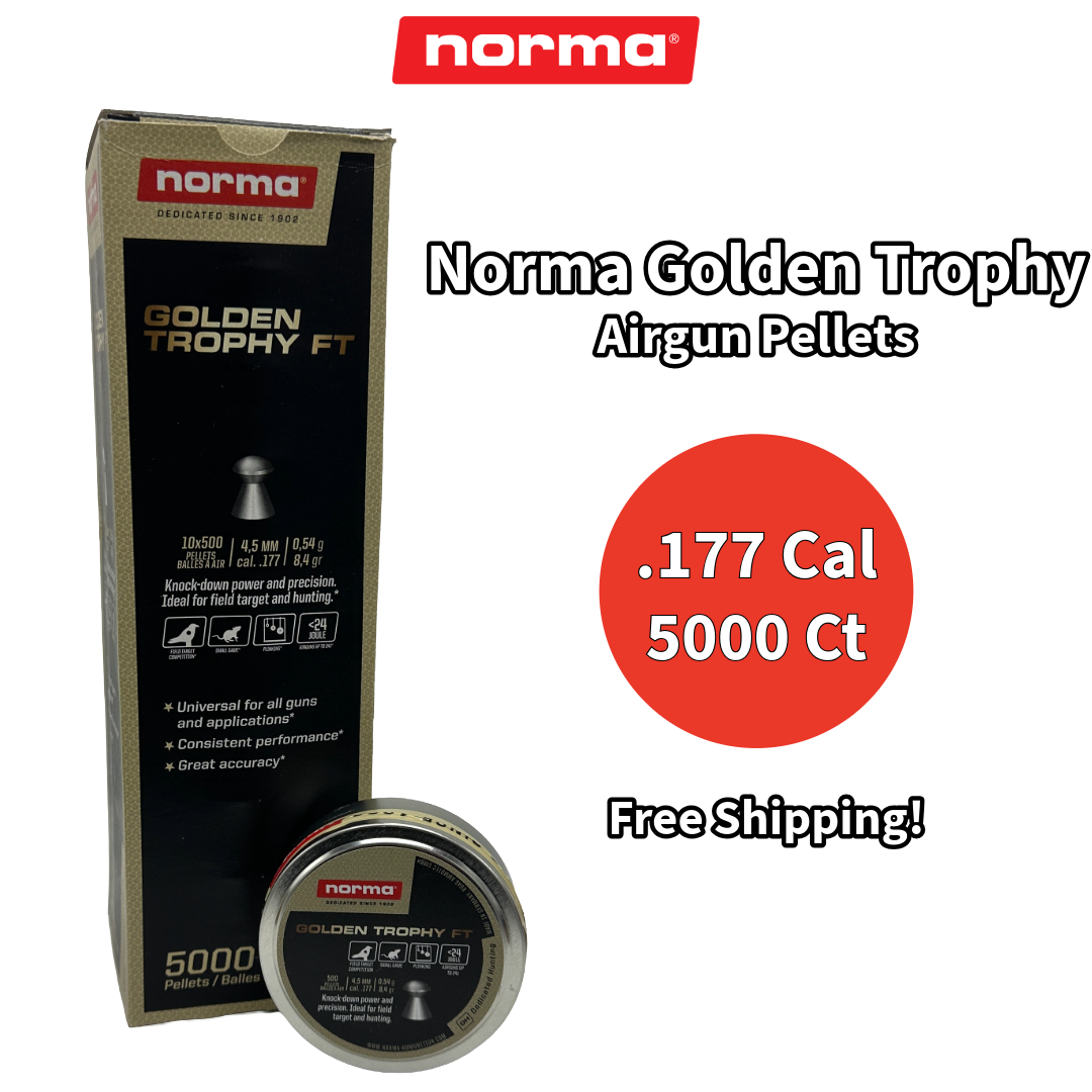 Norma 4.5mm (.177 Cal) 8.4gr Golden Trophy FT - 5000 ct