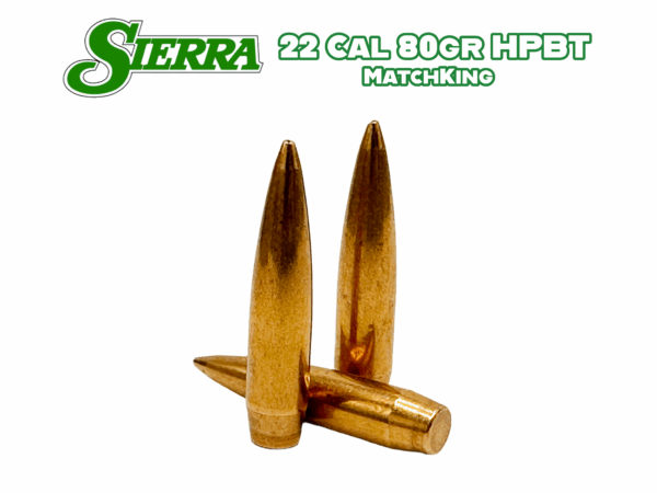 Sierra 22 Cal (.224") 80gr HPBT MatchKing Bullets - 250 ct