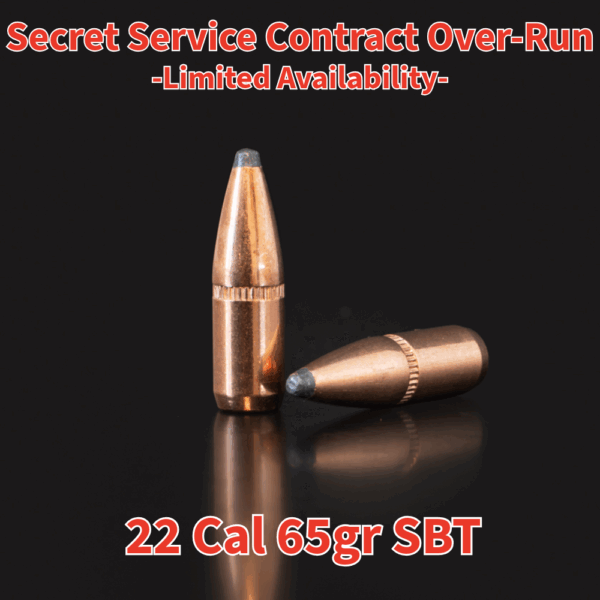 22 Cal (.224") 65gr SBT - US Secret Service Contract Over-Run Bullets