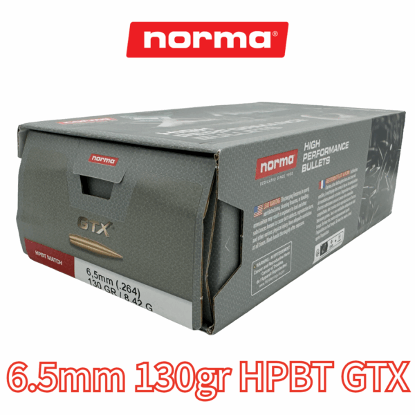 Norma Golden Target 6.5mm (.264") 130gr GTX HPBT Bullets - 500 ct Box
