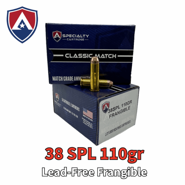 Atlanta Arms 38 Special 110gr lead-free frangible ammunition