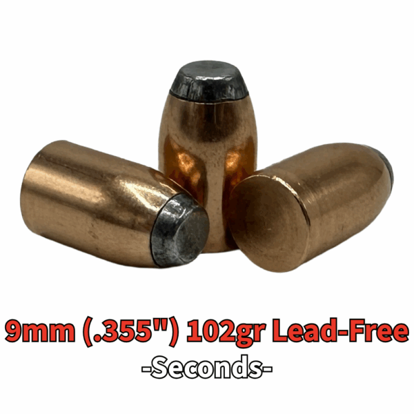 9mm (.355") 102gr Lead-Free Semi-Jacketed Flat Point Bullets - 250 ct (Seconds)