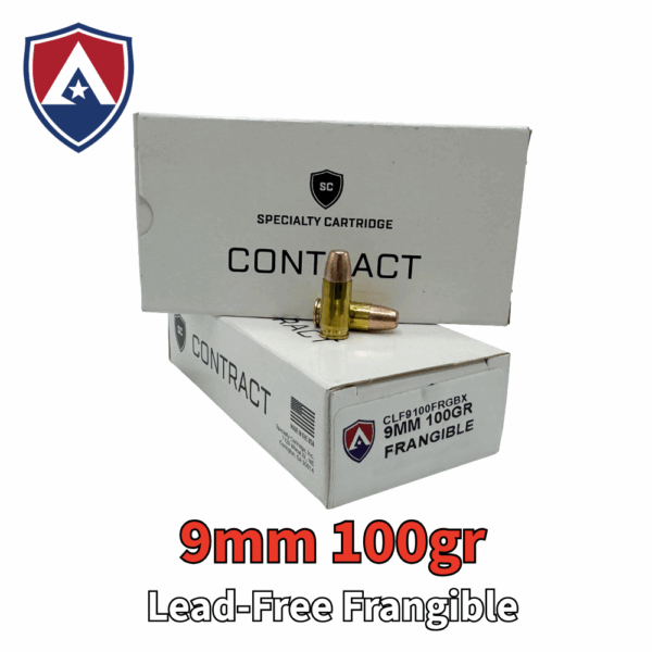 Atlanta Arms 9mm Luger 100gr lead-free frangible ammunition