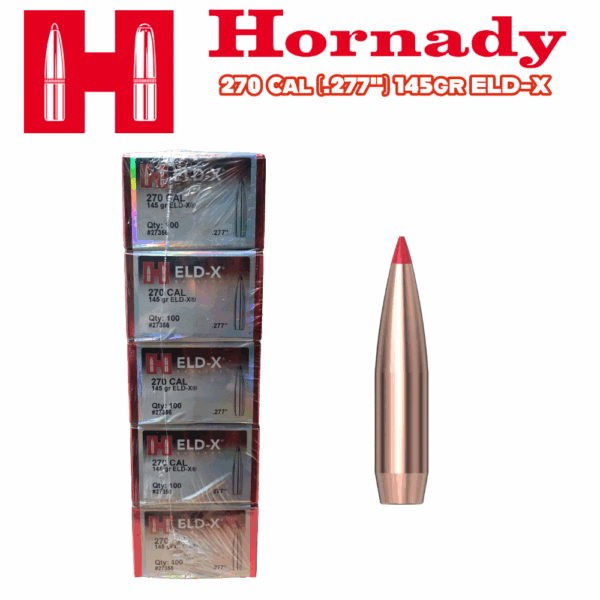 Hornady 277 Cal (.277") 145gr ELD-X Bullets