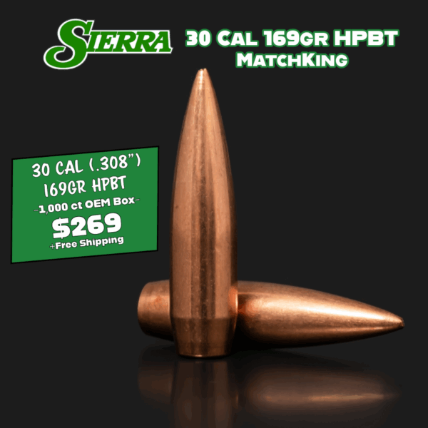 Sierra 30 Cal (.308") 169gr MatchKing Bullets