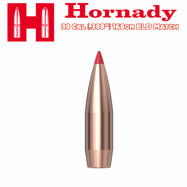 Hornady 30 Cal (.308") 168gr ELD Match - 250 ct