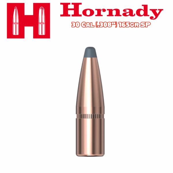 Hornady 30 Cal (.308") 165gr SP - 250 ct