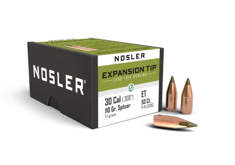 Nosler 30 Cal 110gr E-Tip Lead Free Bullets