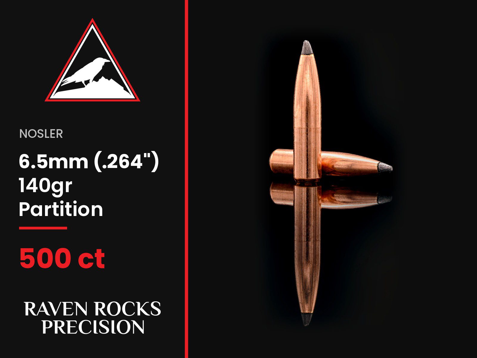 Nosler 6.5mm (.264") 140gr Partition Bullets - 500 ct-img-0