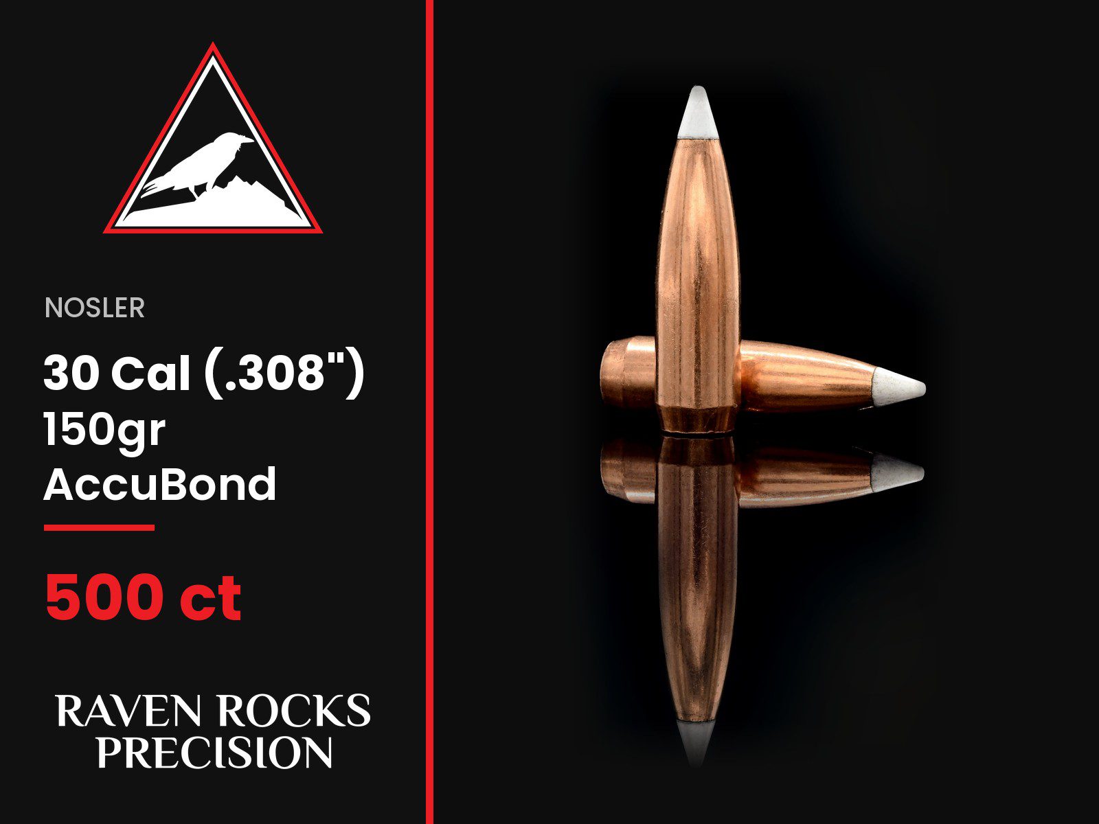 Nosler 30 Cal (.308") 150gr AccuBond Bullets - 500 ct-img-0