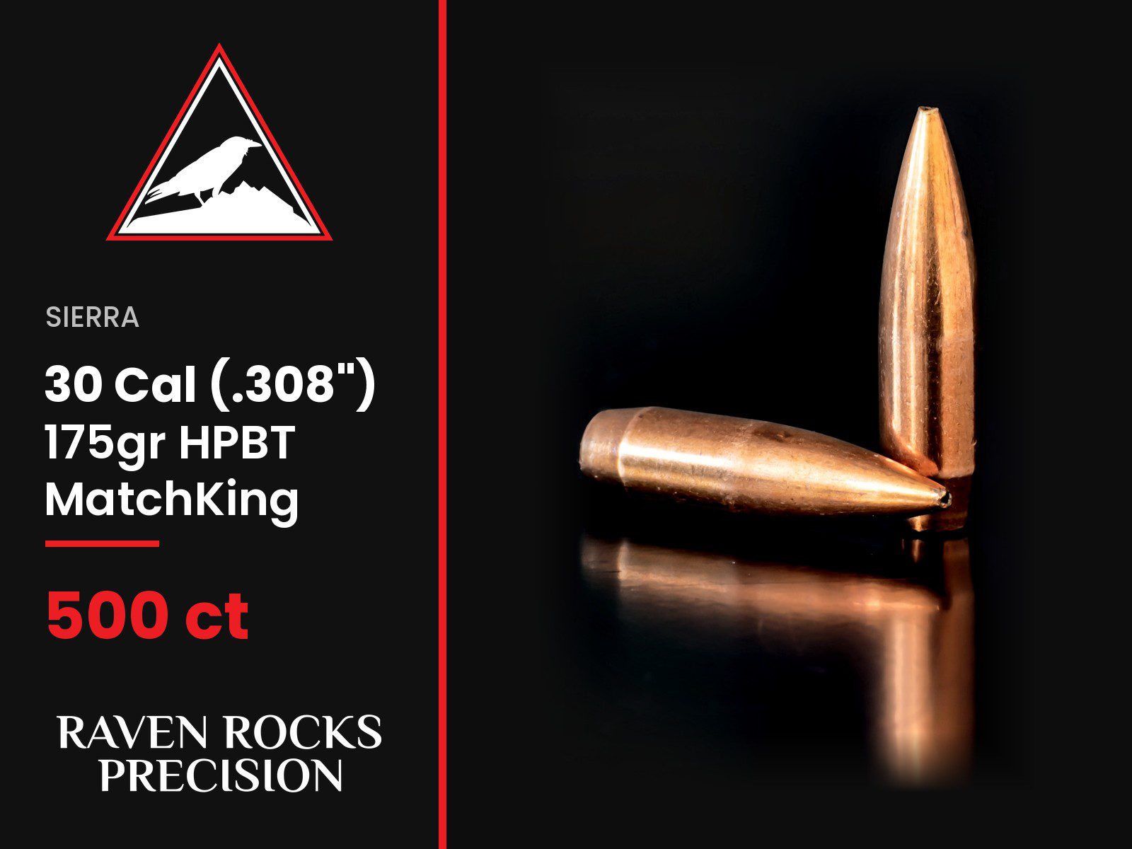 Sierra 30 Cal (.308") 175gr HPBT MatchKing Bullets - 500 ct-img-0