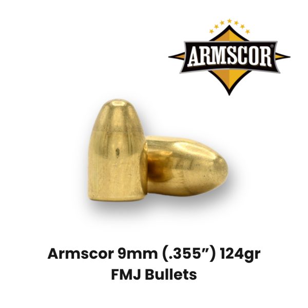 Armscor 9mm (.355") 124gr FMJ Bullets
