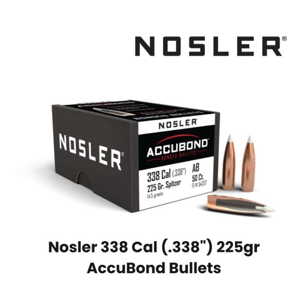 Nosler 338 Cal (.338") 225gr AccuBond Bullets
